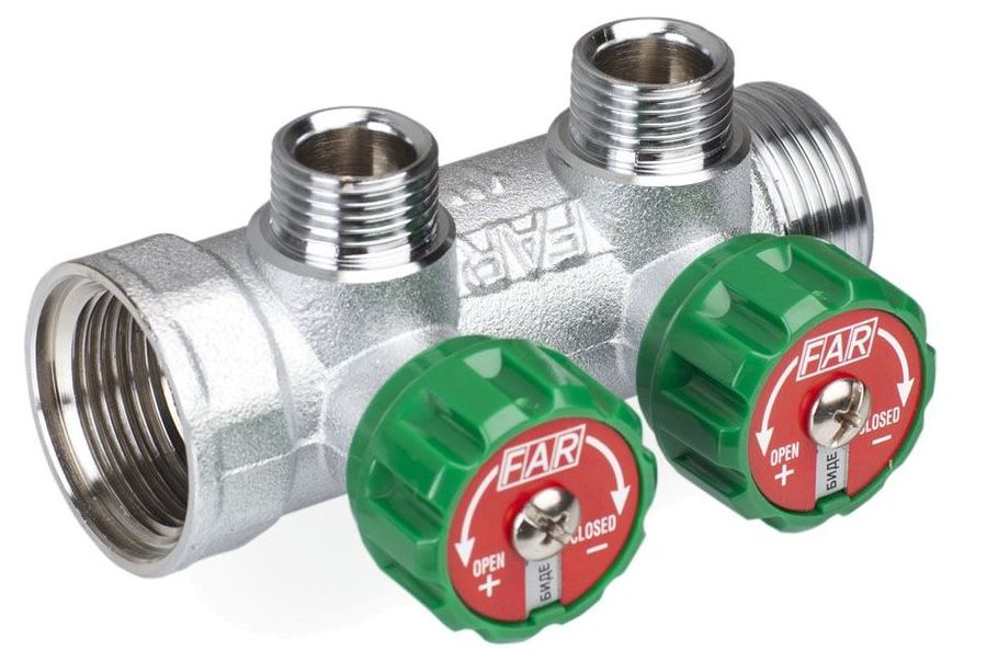 Характеристики Коллектор FAR регулирующий, 2-х ходовой, 1\" х 3/4 ...