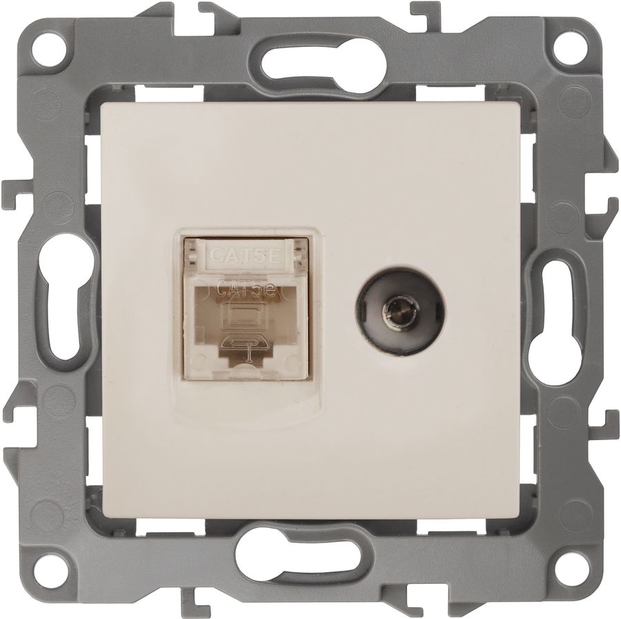 Розетка компьютерная/телевизионная Эра Серия 12 12-3110-02, двойная ...