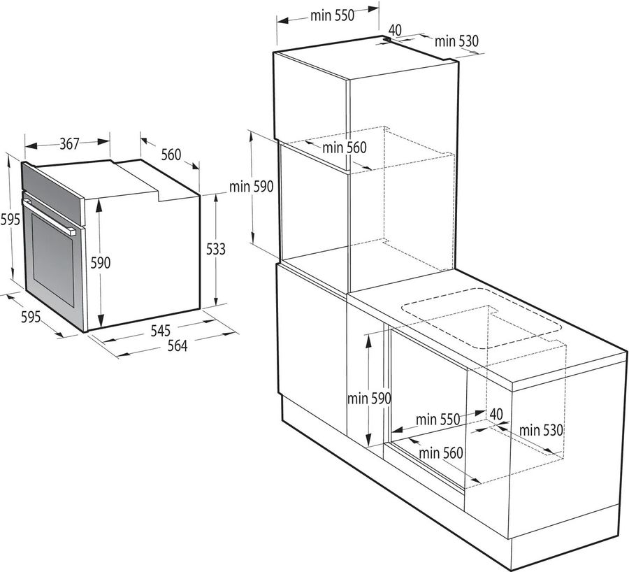 Духовой шкаф gorenje bosb6737e06x нержавеющая сталь черный