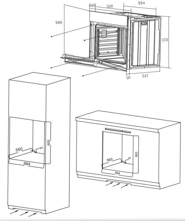 Электрический духовой шкаф maunfeld eoem 769b2 черный