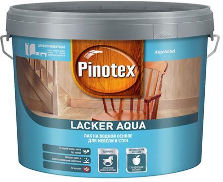 Лак для стен и мебели pinotex lacker aqua 1л матовый