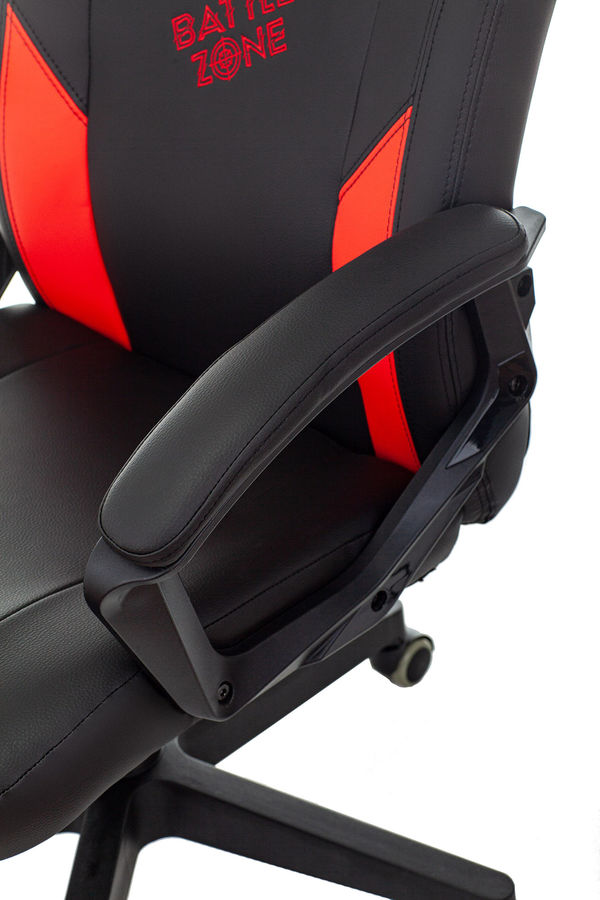 Кресло игровое zombie hero battlezone черный красный эко кожа с подголов крестовина пластик