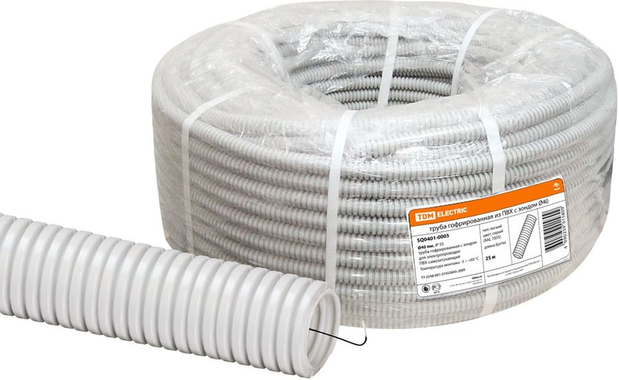 Характеристики Труба гофр. гибкая легк. ПВХ Tdm Electric (SQ0401-0005 ...