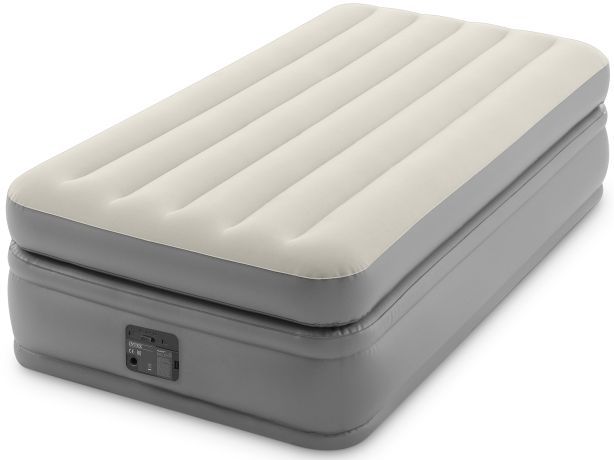 Кровать надувная intex dura beam deluxe headboard airbed с насосом 2360х1520 мм высота 860мм