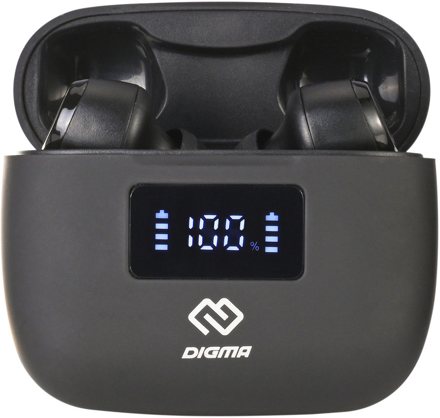 Гарнитура Digma TWS-16, Bluetooth, черный - купить в Ситилинк | 1539260