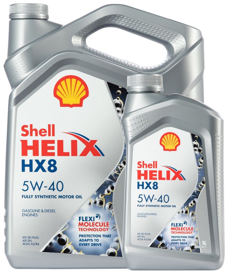 Характеристики Моторное масло SHELL Helix HX8, 5W-40, 5л, синтетическое .