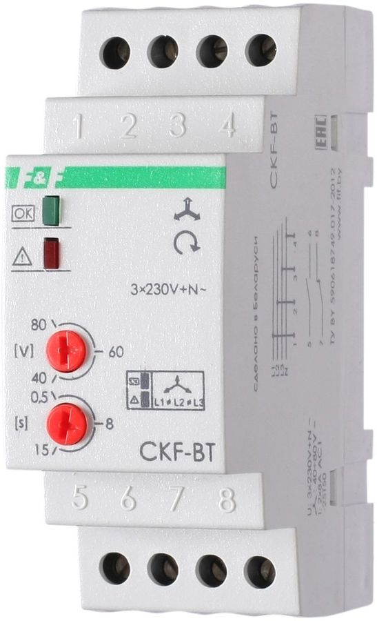 Реле контроля фаз F&F CKF-BT, 1-фазное - купить в Ситилинк | 1595062