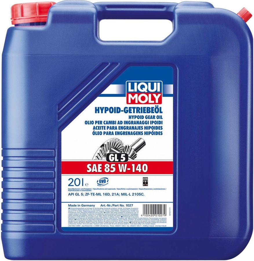 Характеристики Масло трансмиссионное минеральное LIQUI MOLY Hypoid ...