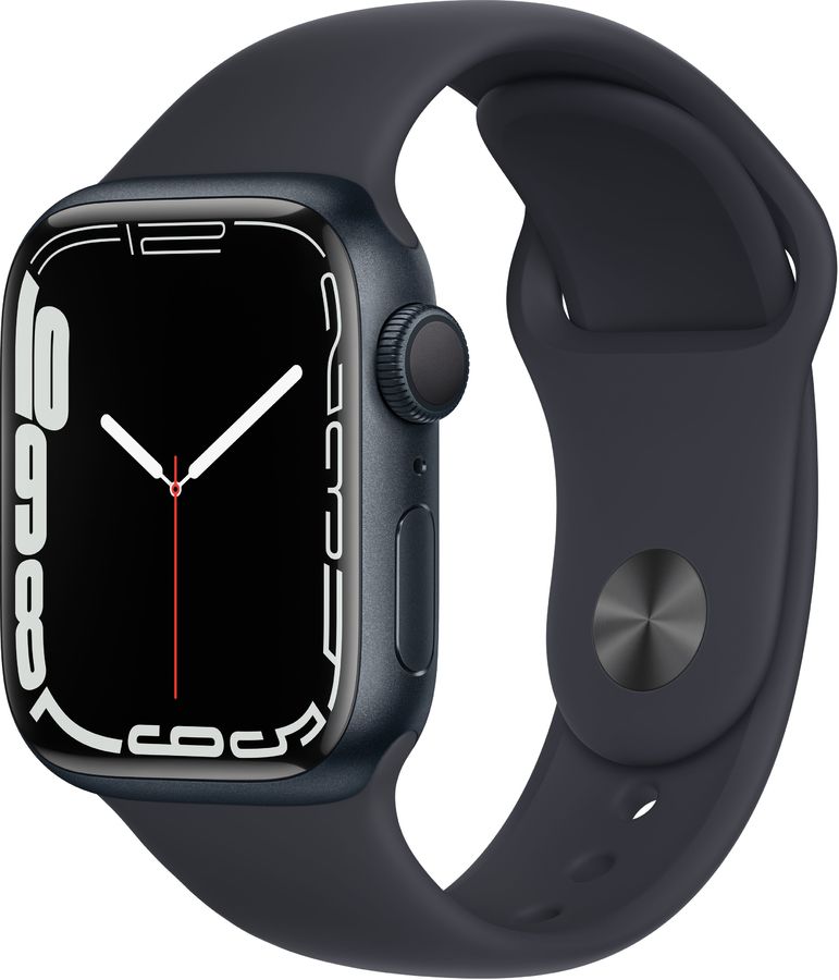 Смарт-часы Apple Watch Series 7 MKMX3RU/A, 41мм, темная ночь - купить в  Ситилинк | 1611485
