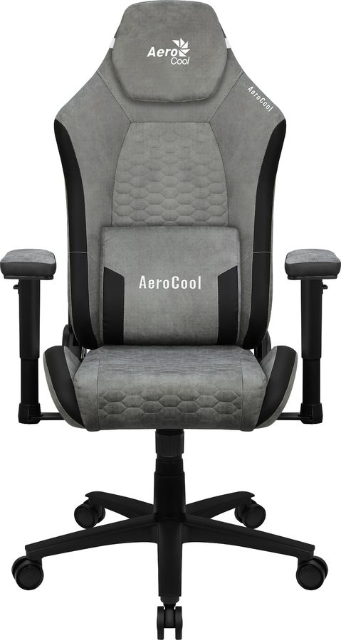 Кресло игровое aerocool crown aerosuede серый