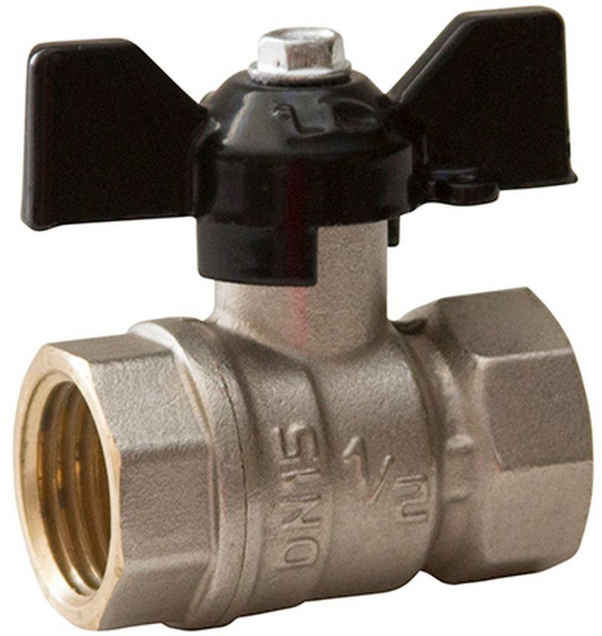 Кран шаровый LD 537118, проходной запорный, 3/4\", внутренняя/внутренняя ...