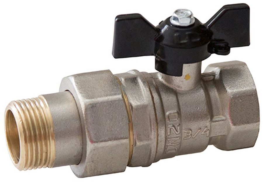 Кран шаровый LD 537136, проходной запорный, 3/4\", внутренняя/наружная ...