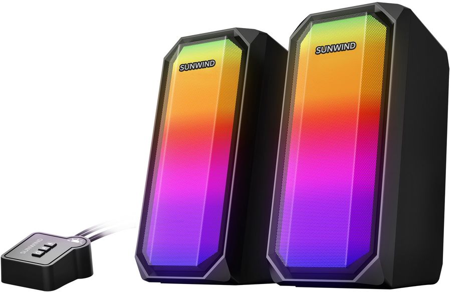 Купить Звуковые карты для колонки SunWind SW-SP300, 2.0, черный в ...