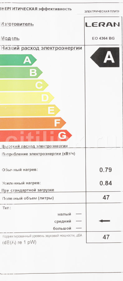 Электрический духовой шкаф leran eo 4364 bg