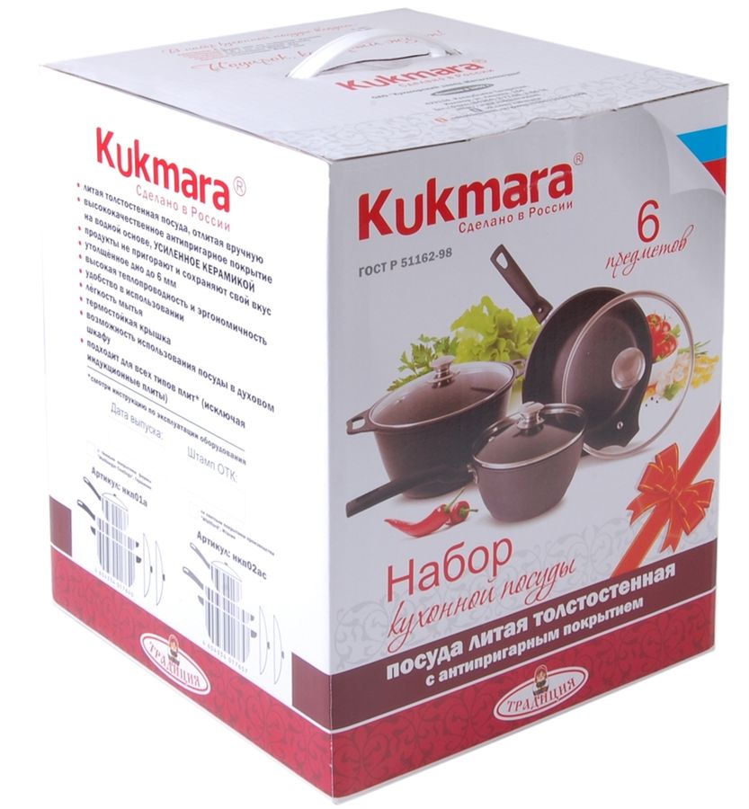 Характеристики Набор посуды KUKMARA Традиция №1, 6 предметов (1660439 ...