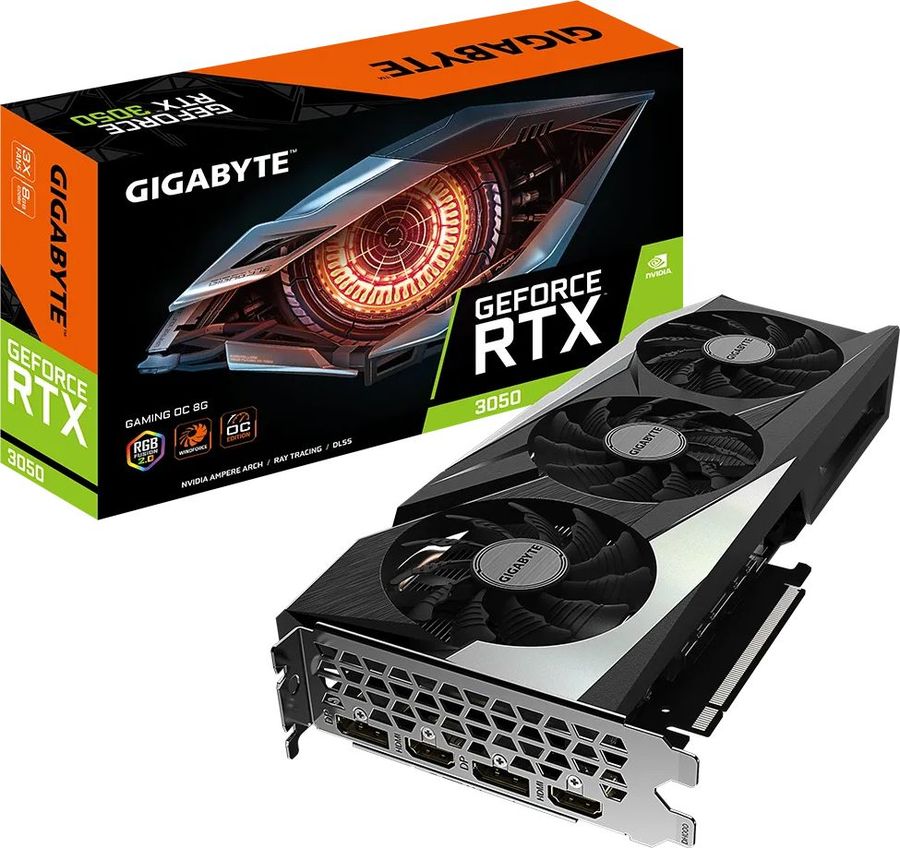 Видеокарта GIGABYTE NVIDIA GeForce RTX 3050, GV-N3050GAMING OC-8GD ...