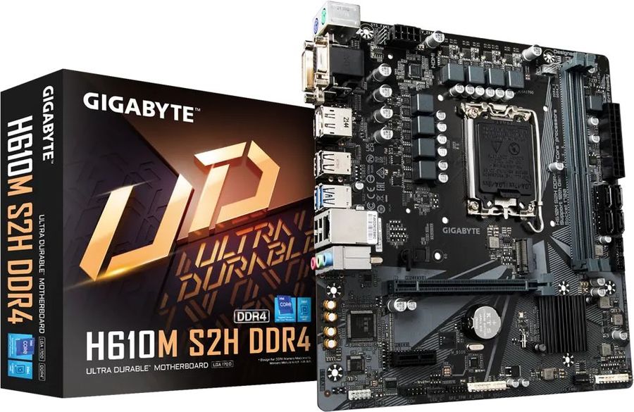  Материнская плата GIGABYTE H610M S2H DDR4, LGA 1700, Intel H610, mATX, Ret