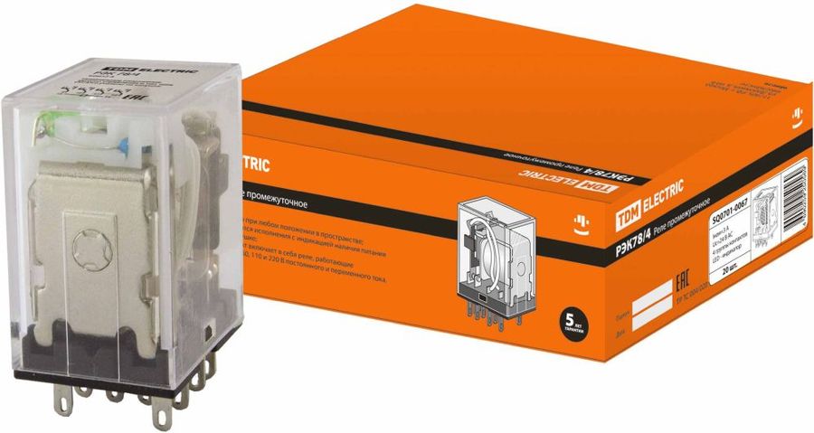 Реле промежуточное TDM ELECTRIC 3-фазное, 24В - купить в Ситилинк | 1702274