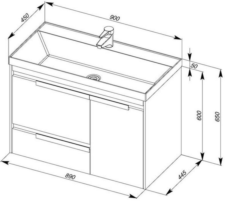 Раковина столешница орлеан 90 quick clac 179396