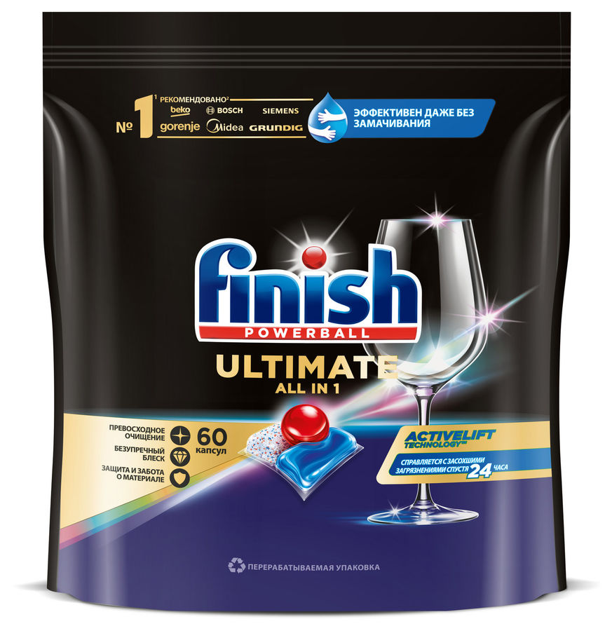 Характеристики Таблетки Finish Ultimate All in 1 для посудомоечных ...