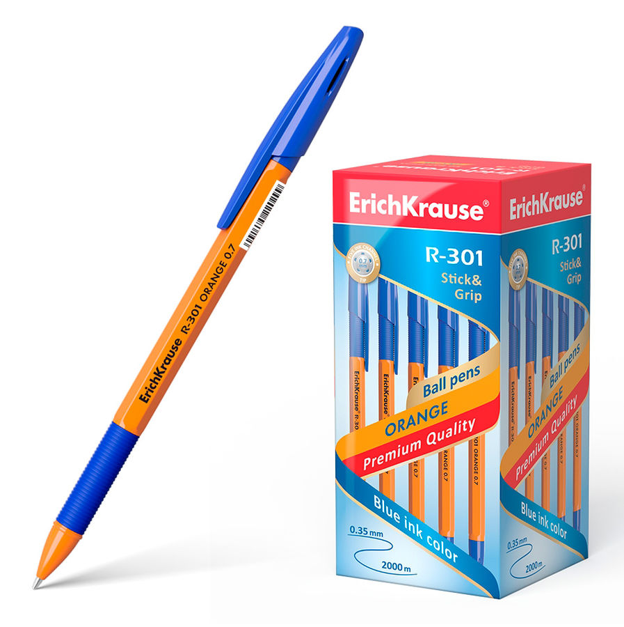 Характеристики Ручка шариков. Erich Krause R-301 Orange Stick&Grip ...