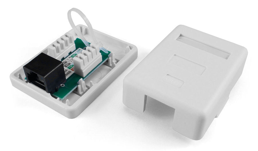 Розетка Hyperline (SB1-1-8P8C-C6-WH)RJ45 1 кат.6 UTP бел. (упак.:1шт ...