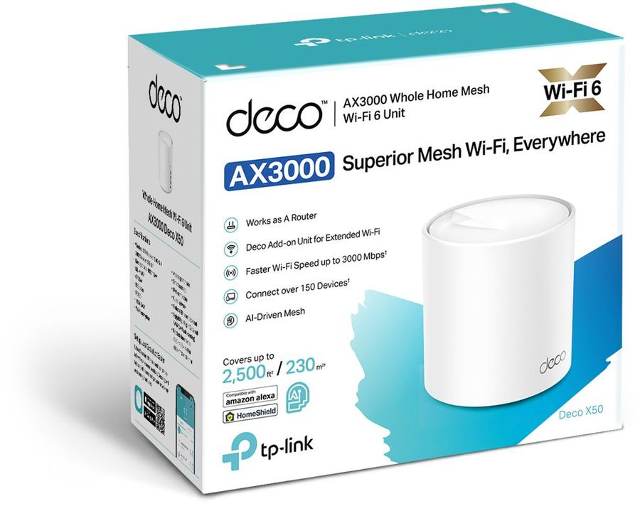 Бесшовный Mesh роутер TP-LINK Deco X50(1-Pack), AX3000, белый - купить в  Ситилинк | 1738413