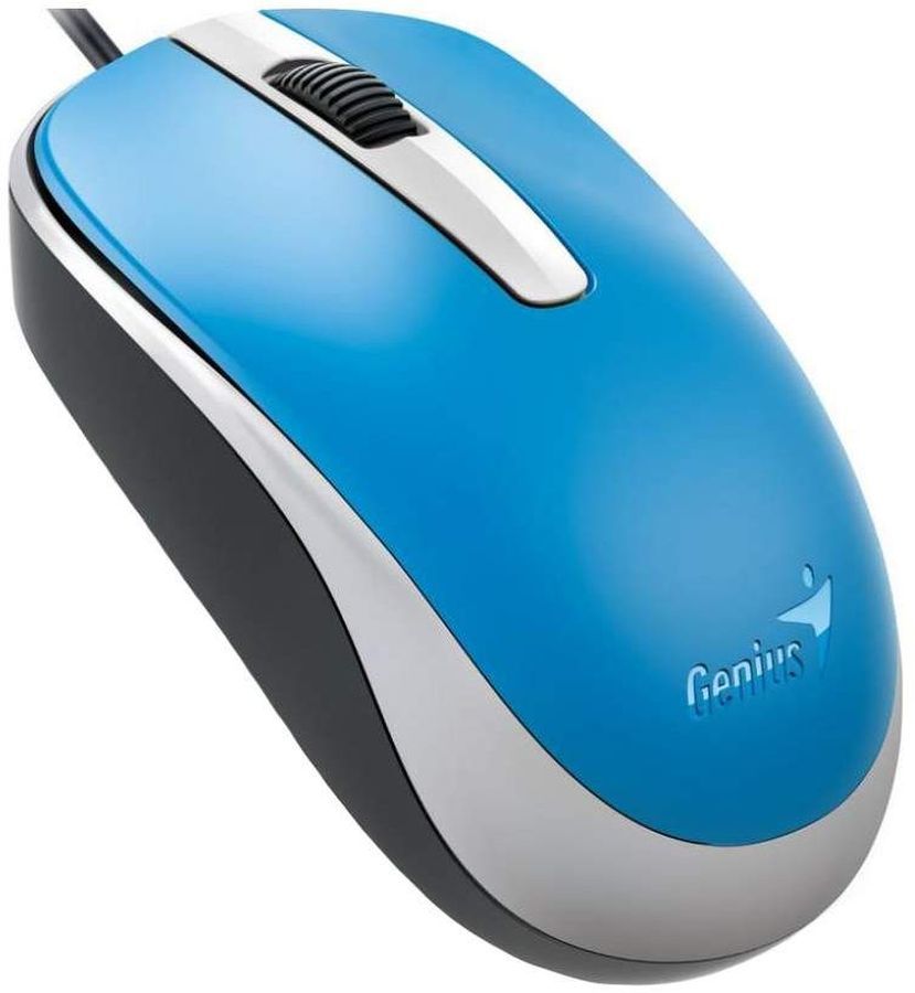 Характеристики Мышь Genius DX-120, оптическая, проводная, USB, голубой ...