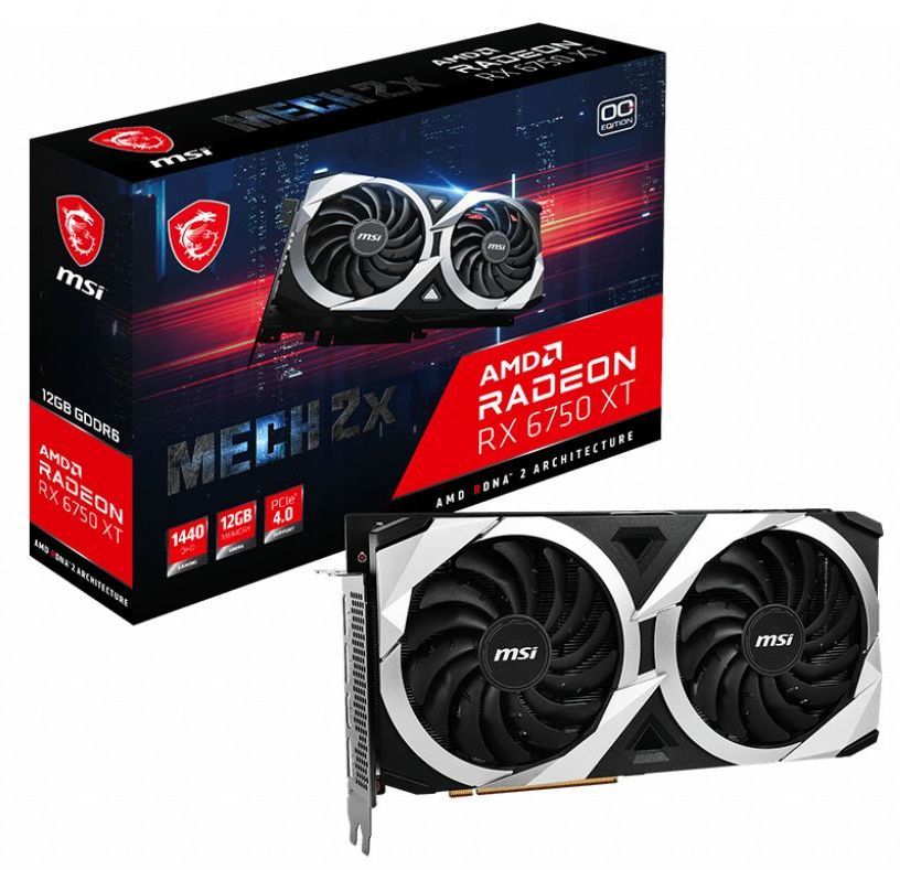 Видеокарта MSI AMD Radeon RX 6750XT, RX 6750 XT MECH 2X 12G OC - купить ...