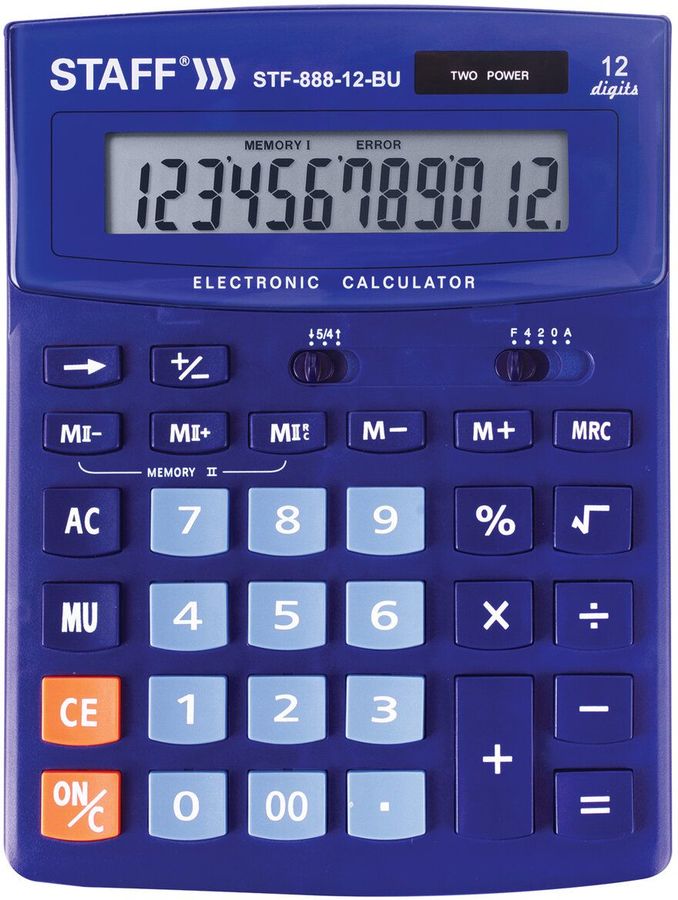 Характеристики Калькулятор STAFF STF-888, 12-разрядный, синий (1751615 ...