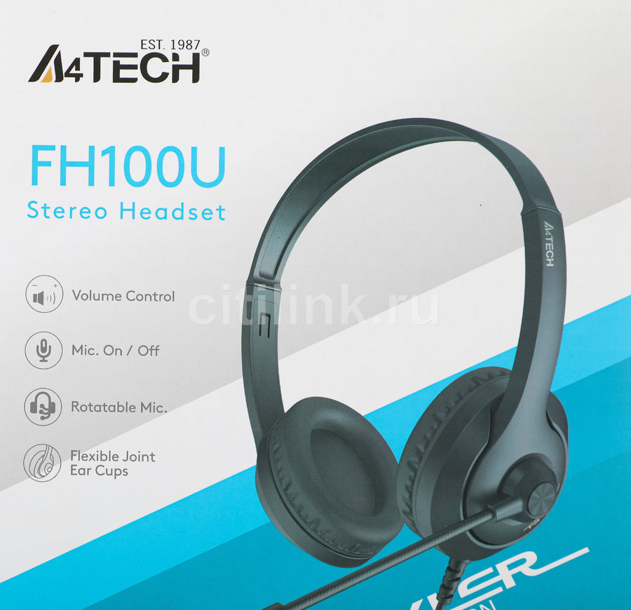 Гарнитура A4TECH Fstyler FH100U, черный - купить в Ситилинк | 1774509