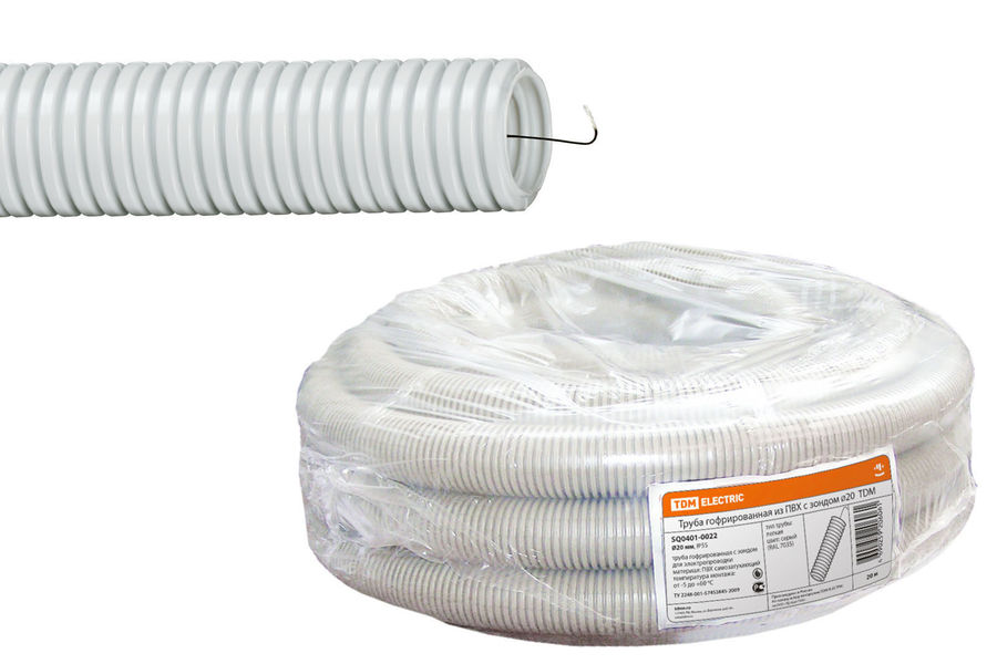 Характеристики Труба гофр. гибкая ПВХ Tdm Electric (SQ0401-0022) внеш.D ...