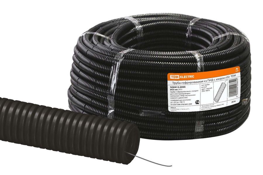 Труба гофр. гибкая ПНД Tdm Electric (SQ0413-0006) внеш.D=50мм с ...
