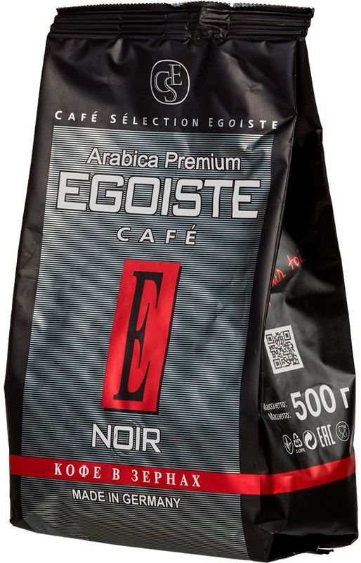 Характеристики Кофе зерновой EGOISTE Noir, средняя обжарка, 500 гр ...