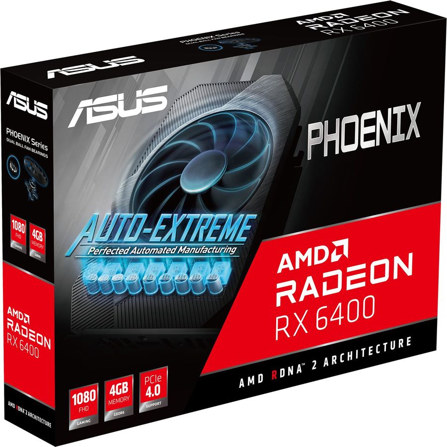 Характеристики Видеокарта ASUS AMD Radeon RX 6400, PH-RX6400-4G, 4ГБ ...