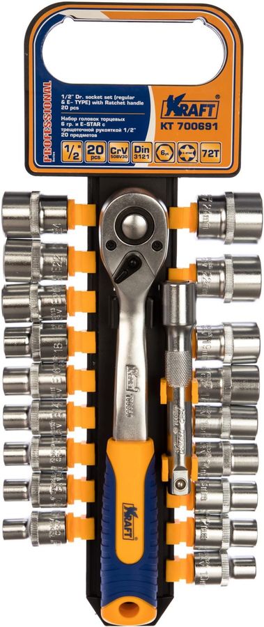 Характеристики Набор головок KRAFT KT 700691, 20 предметов (1781560 ...