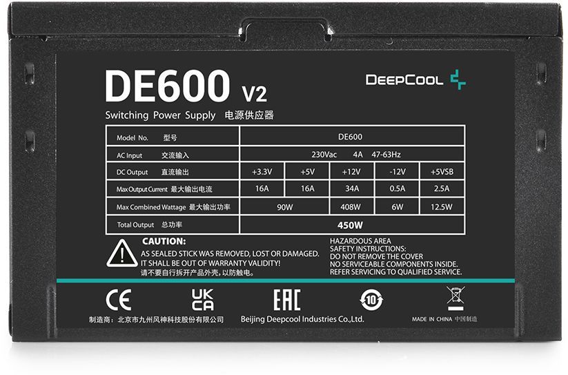 Блок питания deepcool de600 v2 обзор