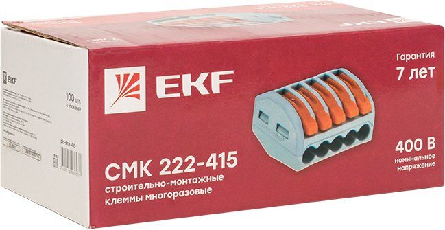 Клемма EKF СМК 415 (PLC-SMK-415) 5вх. 5вых. проводн.1.83мм подпружин ...