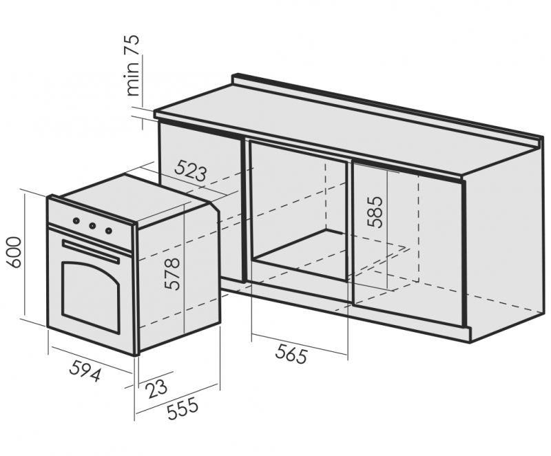 Газовый духовой шкаф mbs dg 607bl