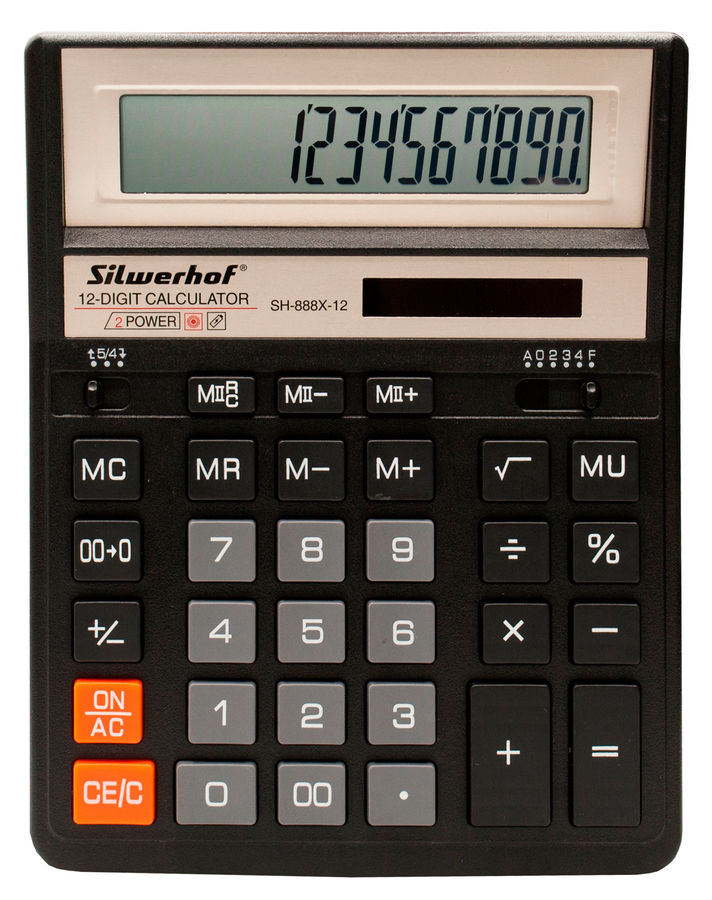 Калькулятор Silwerhof SH-888X-12, черный - купить в Ситилинк | 1789257