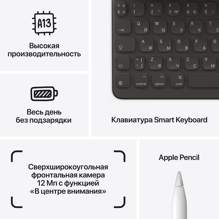 Планшет Apple iPad 2021 64Gb Wi-Fi A2602 10.2", 64GB серый космос ...