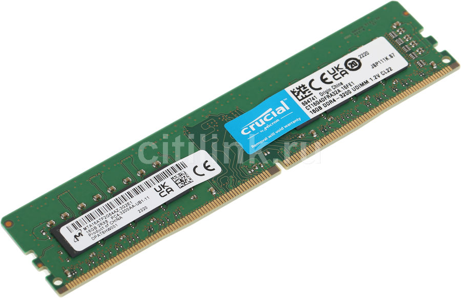 Характеристики Оперативная память Crucial CT16G4DFRA32A DDR4 - 16ГБ ...