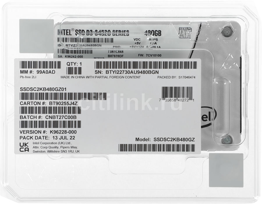 インテル® SSD D3-S4520 シリーズ 960GB 1個 | decordress.it