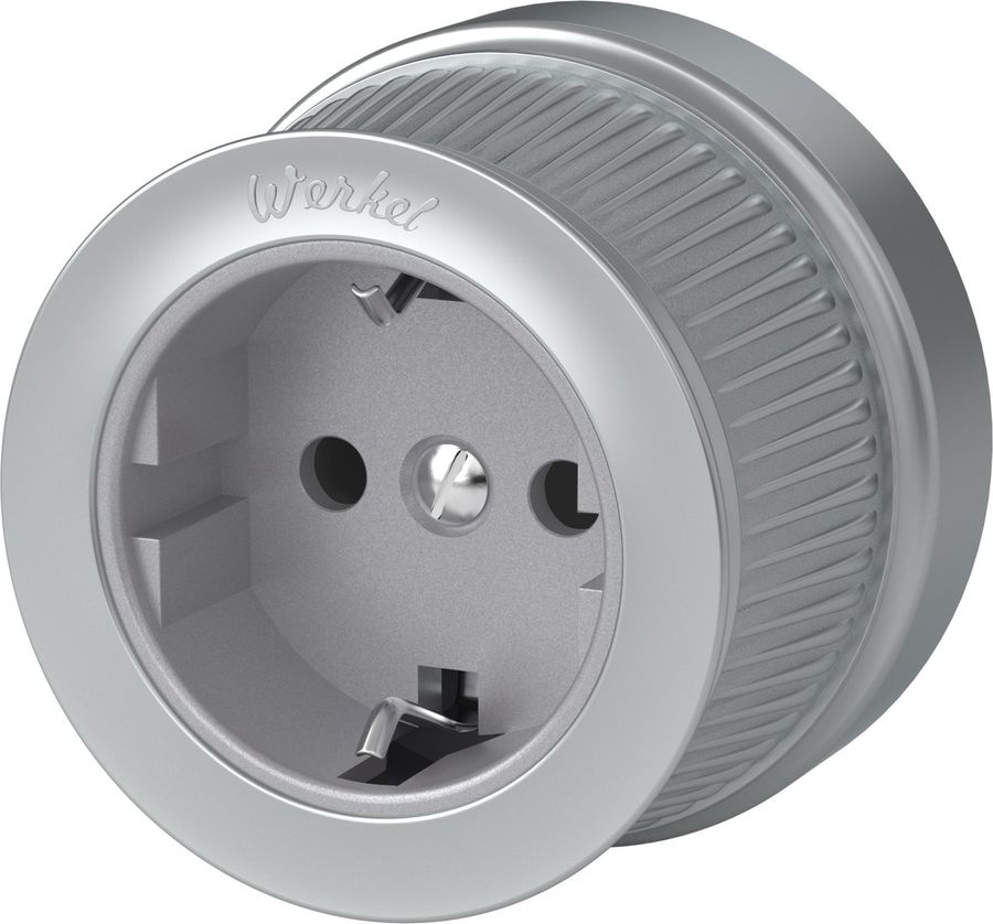 Розетка силовая WERKEL Ретро WL19-10-01, одинарная, 1 розетка, открытая ...