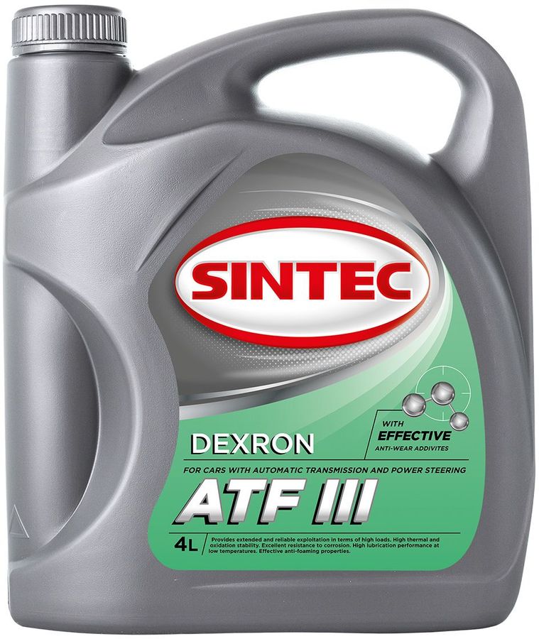 Масло трансмиссионное минеральное SINTEC ATF III Dexron, 4л - купить в ...