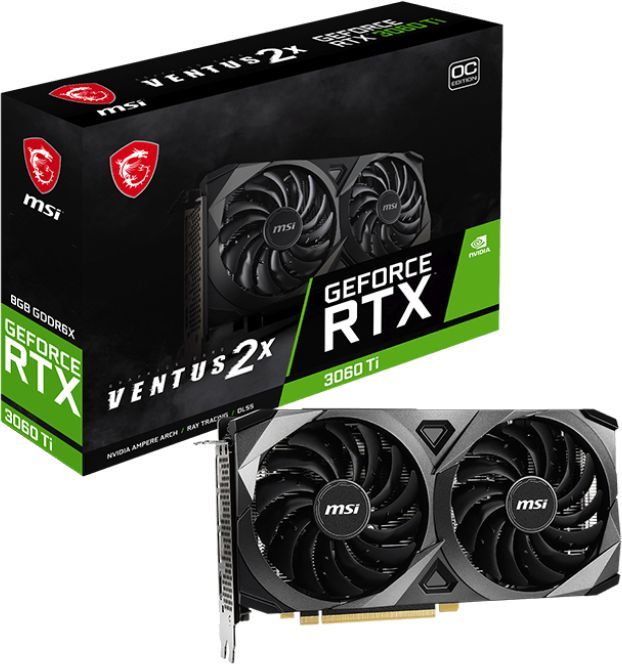 Видеокарта MSI NVIDIA GeForce RTX 3060Ti, RTX 3060 Ti VENTUS 2X 8GD6X ...