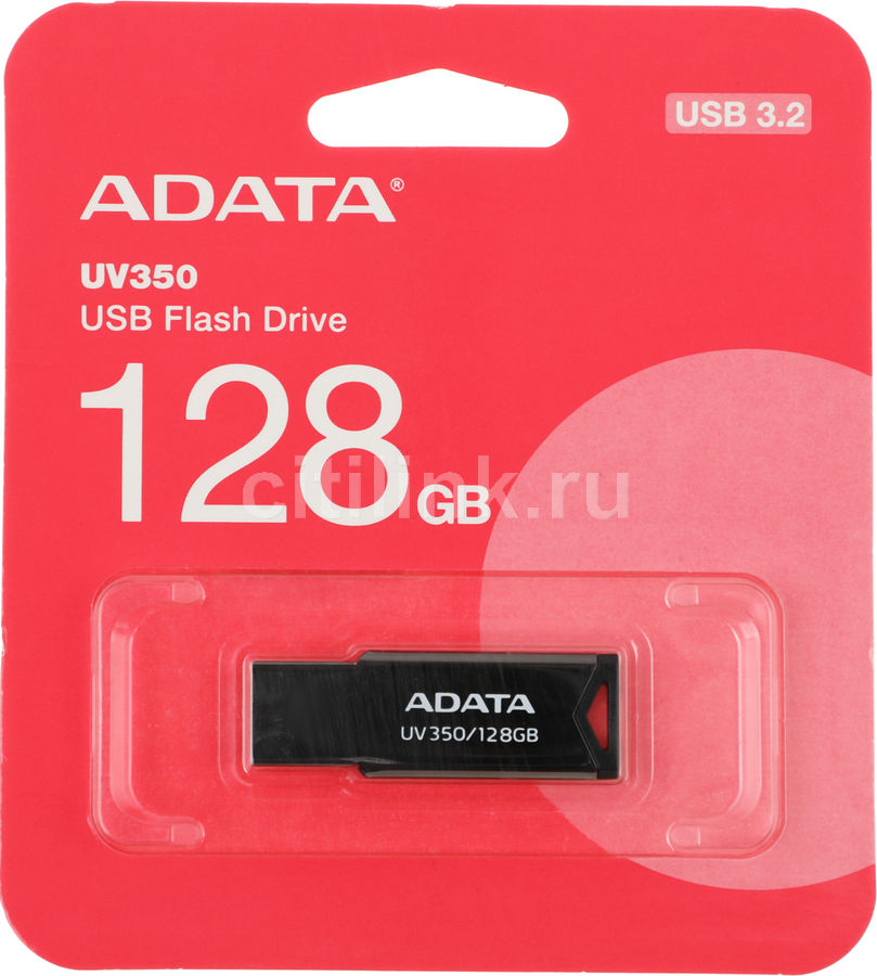 Флеш Диск A-Data 128Gb UV350 AUV350-128G-RBK USB3.0 серебристый (плохая ...