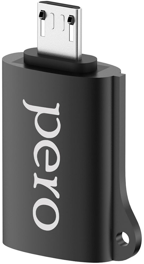 Характеристики Переходник PERO AD-02, micro USB (m) - USB (f), черный ...