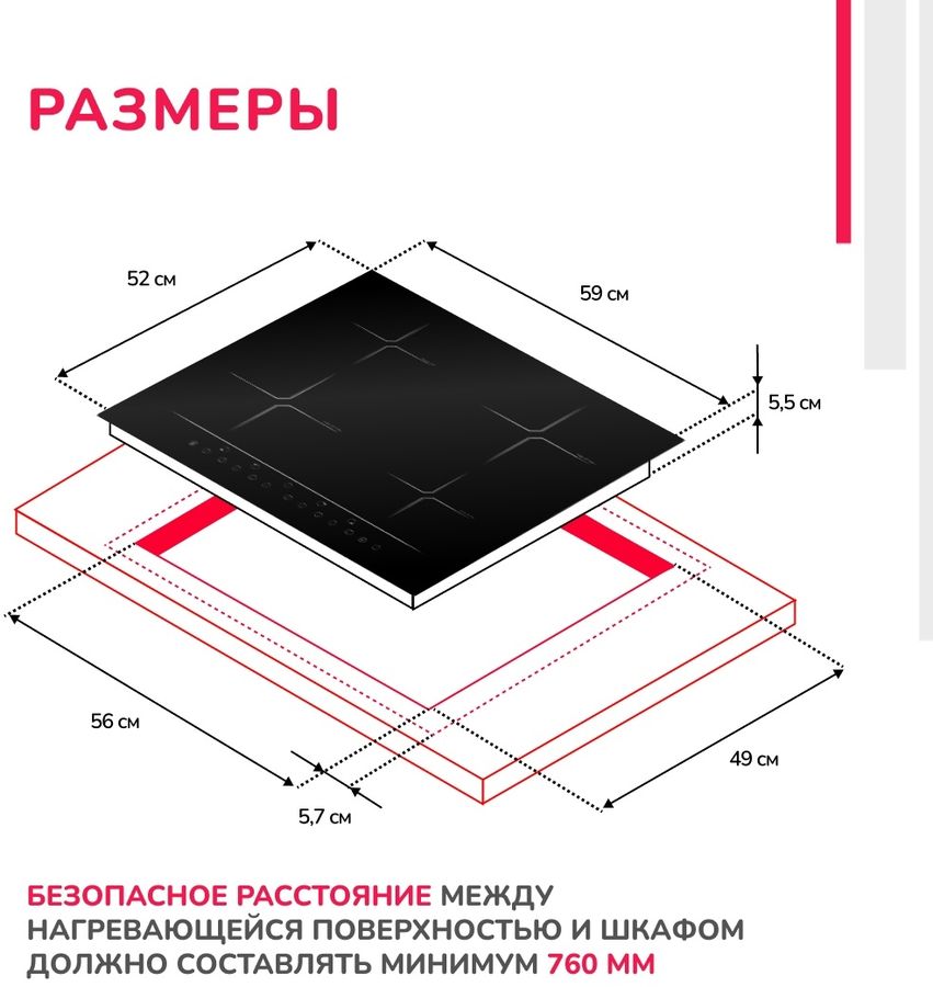 Расстояние между варочной панелью и духовым шкафом