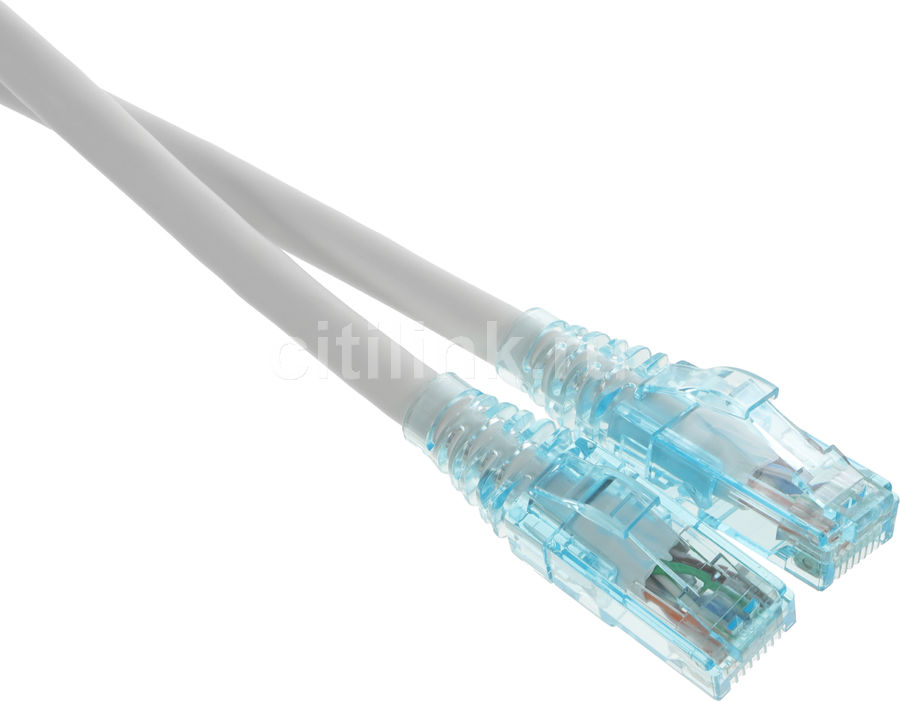 Патч-корд Hyperline PC-LPM-UTP-RJ45-RJ45-C6-3M-LSZH-WH, вилка RJ-45 ...